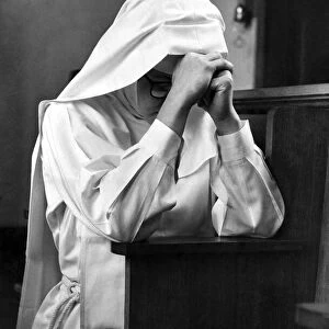 A nun at Ladywell Convent, Godalming, Surrey. July 1971 P005221