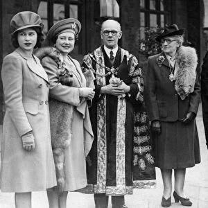 Princess Elizabeth, Queen Elizabeth, King George VI the Mayor of Neath, Councillor J