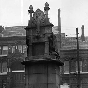 The back of Queen Victoria Memorial with St Helens Town Hall in background, St Helens