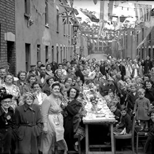 Residents of Catherine Mead Street, Bedminster, celebrate the Coronation in 1953