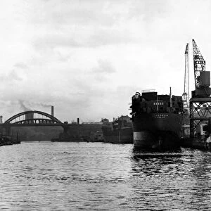 The ship Silverweir docked in the River Wear at Sunderland