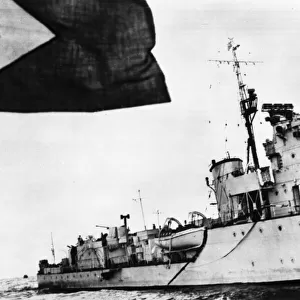 Suez Crisis 1956 The Egyptian Destroyer Ibrahim El Awal is escourted into Haifa