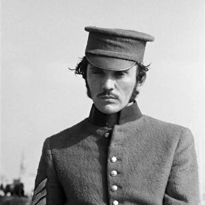 Terence Stamp on the set of "Far from the Madding Crowd"in Weymouth, Dorset