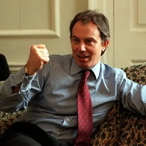 Tony Blair British prime minister is interviewed by Mirror editor Piers Morgan at 10