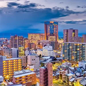 Kanazawa, Japan skyline at dusk