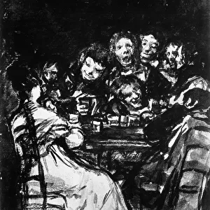 "A lively drinking party"; a satirical scene drawn by Francisco Goya and displayed in the Prado Museum in Madrid