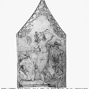 Three allegorical figures, pen drawing by Albrecht Durer, in the British Museum in London