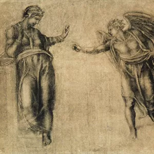 The Annunciation, drawing by Michelangelo. Gabinetto dei Disegni e delle Stampe, Uffizi Gallery, Florence