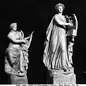 Apollo Citaredo, Calliope and Terpsichore: works preserved in the Hall of Muses, Vatican Museums, Vatican City