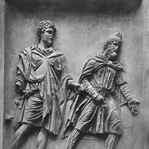Barbarian Prisoner, relief on the base of a column of the Arch of Septimius Severus (203 A.D.). Work exhibited in Rome at the Mostra Augustea in 1937-1938