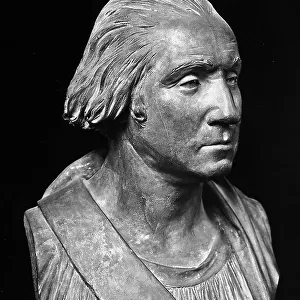 Bust-portrait of George Washington, first president of the United States of America, work by Jean Antoine Houdon preserved in the Louvre Museum, Paris