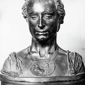 Bust of young man with cameo or bust of Giovanni Antonio da Narni, bronze, Donatello, Donato di Niccolo di Betto Bardi, said (in 1386 approx. -1466) Donatello Room, National Museum of Bargello, Florence