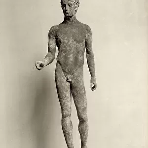 Ephebe, bronze statue from Pompeii. The statue is a copy of the original Greek. It is preserved in the National Archaeological Museum in Naples
