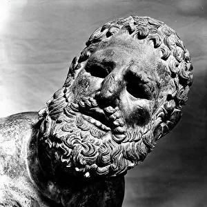 Head of the Pugilist, statue preserved in the Baths of Diocletian, Rome