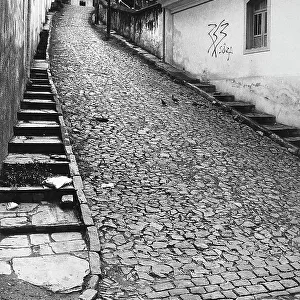 Hilly road to Ouro Preto, city in Brazil