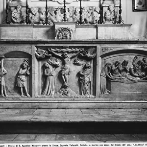 Marble altar with scenes from the life of Jesus Christ; work preserved in the Tofarelli chapel of the Church of Sant'Agostino Maggiore presso la Zecca, Naples