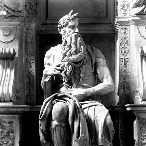 The Moses of Michelangelo Buonarroti. Sculptural work in San Pietro in Vincoli Basilica, in Rome