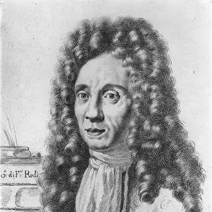 Portrait of scientist and man of letters, Francesco Redi, drawing by an anonymous French artist, in the Gabinetto dei Disegni e delle Stampe, of the Galleria degli Uffizi, Florence