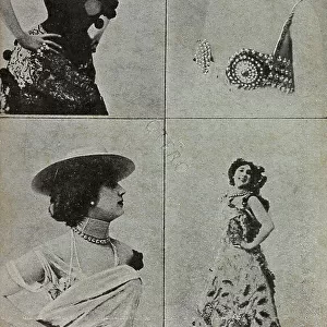 Four portraits of the Spanish dancer and actress Carolina Otero, known as La Belle Otero, postcard
