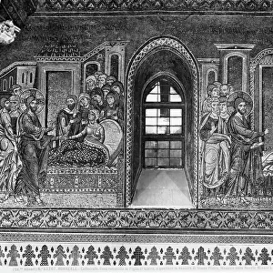 Resurrection of Jairus daughter and the healing of St. Peters mother-in-law; mosaics from the lower right nave in the cathedral of Monreale