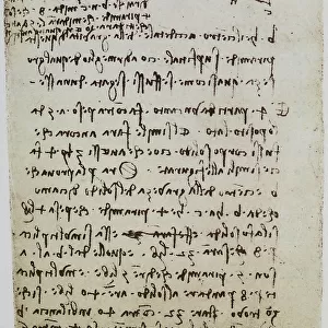 Study on weights, page from the Codex Forster II, c.80r, by Leonardo da Vinci, housed in the Victoria and Albert Museum, London