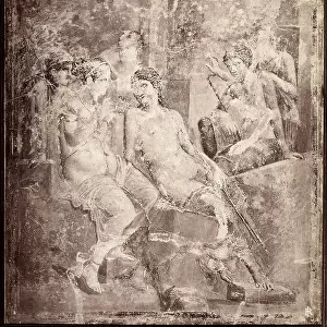 Venus, Adonis and other figures. Fresco from Pompeii now exhibited at the National Archaeological Museum in Naples