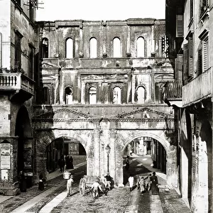 View of the ancient Porta dei Borsari in Verona