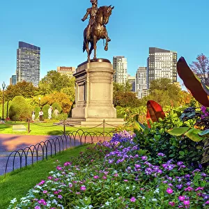 Massachusetts, Boston, Public Garden, statue of George Washington