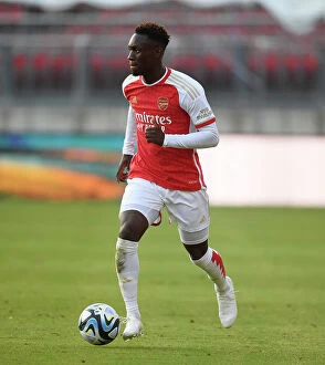 Arsenal's Pre-Season Friendly Clash with FC Nurnberg in Germany, July 2023: Flo Balogun in Action