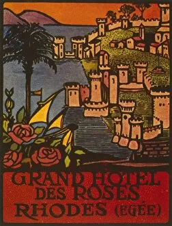 Poster design for Grand Hotel des Roses, Rhodes