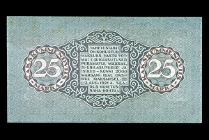 Estonia Prints: 25 marka banknote, 1922, reverse, Estonia, 20th century
