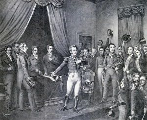 1823 Prints: Abdication, by Bernardo O'Higgins, January 28, 1823. Chile, 19th century