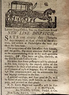Courier Prints: Advertisement for the New Line Dispatch, from