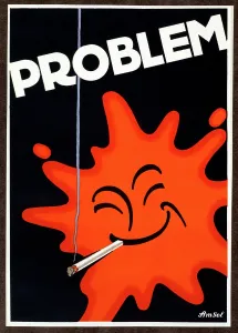Smile Prints: Advertisement for Problem Cigarettes printed in Berlin, 1927 (colour litho)