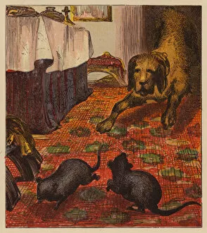 Aesops Fables: The Town and Country Mouse (colour litho)