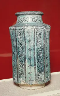 Albarello Prints: Albarello (jar) blue-glazed raqqa ware, Syria, 12th-13th century