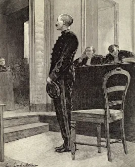Iiird Republic Prints: Alfred Dreyfus during the interrogation process at Rennes