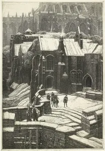 Frederick Landseer Maur Griggs Prints: The Almonry, 1925 (etching)