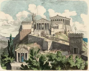 Ancient Greece: Athens, Acropolis - Parthenon, 1866 (coloured engraving) Ancient Greece: Athens, Acropolis - Parthenon, 1866 (coloured engraving)