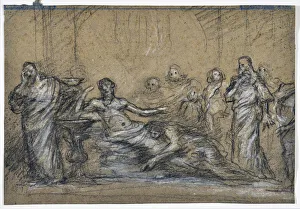 Human Person Prints: Ancient Scene Study (drawing)