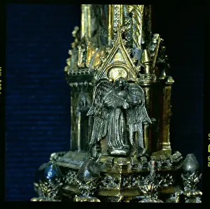 Crosse Prints: Angel playing a gittern with a plectrum, detail from the crozier of William of Wykeham (c