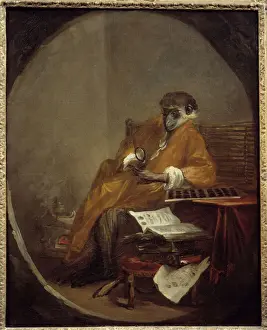 The antique monkey. Representation of a monkey in mans posture