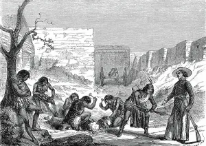 Goalkeeper Prints: Apache prisoners working at the silver foundry in Corralitos, MEXICO