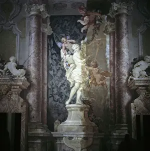 Apollo playing the Cithare (Apollo citharede). Trompe l'oeil fresco. Anonymous. Palazzo Ferrari, Piacenza (Piacenza)