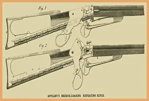1850s Prints: Applebees Breech Loading Repeating Rifle
