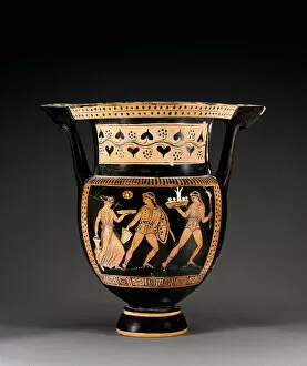 Apulian red-figured column-krater, attributed to the Letet group, c. 370-360 BC (ceramic)