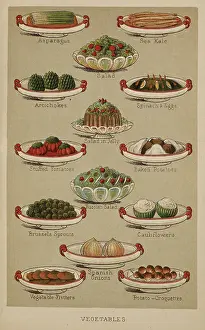 Onion Prints: Assorted dishes of vegetables