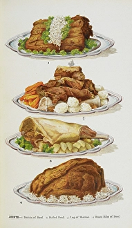 Mutton Prints: Assorted joints of meat including beef and mutton