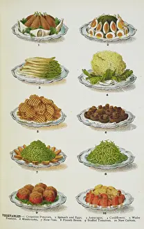 Prepared Dish Prints: Assorted vegetable dishes