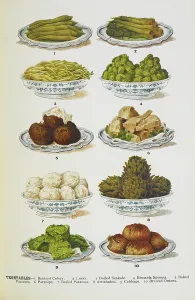 Cookbook Prints: Assorted vegetable dishes